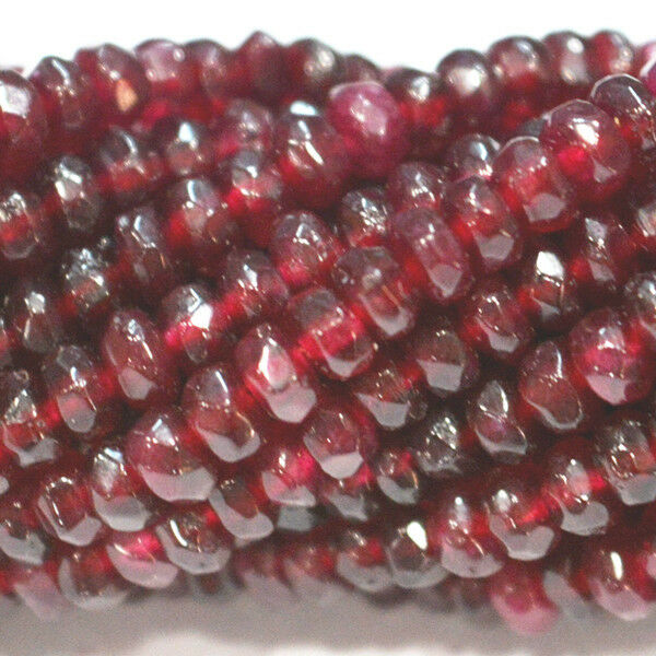 Pretty 4x6mm Garnet-colored jade abacus faceted gemstones scattered beads 15â€ AA
