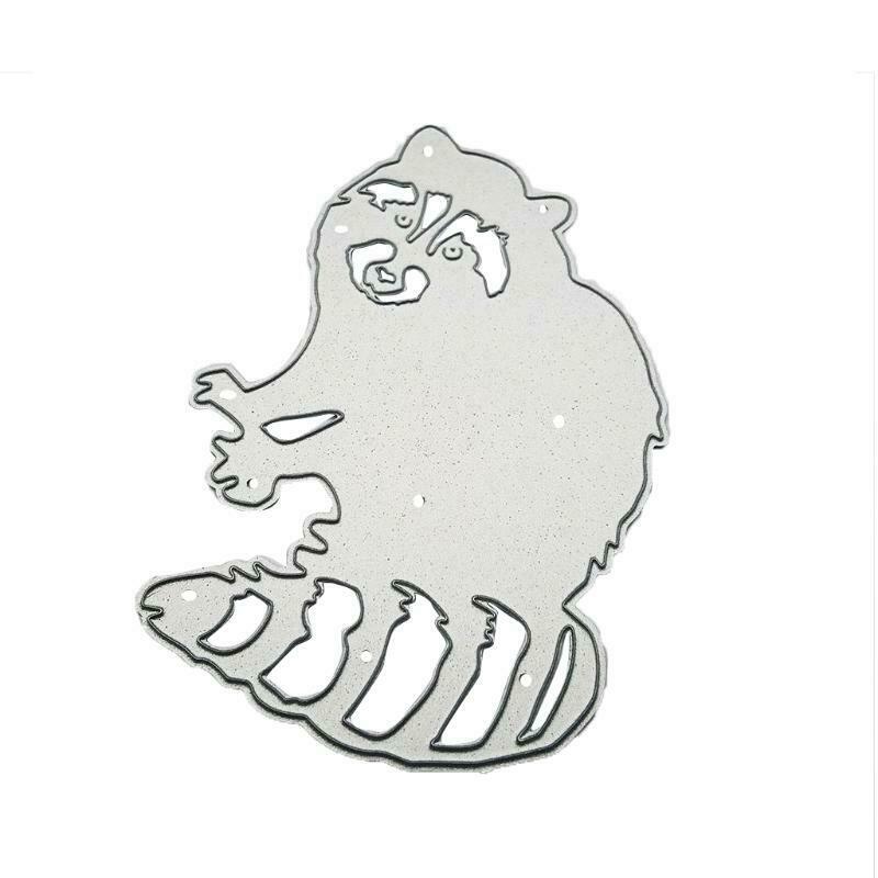 Cute Little Raccoon Silhouette Carbon Steel Cutting Dies DIY Scrapbooking Photo