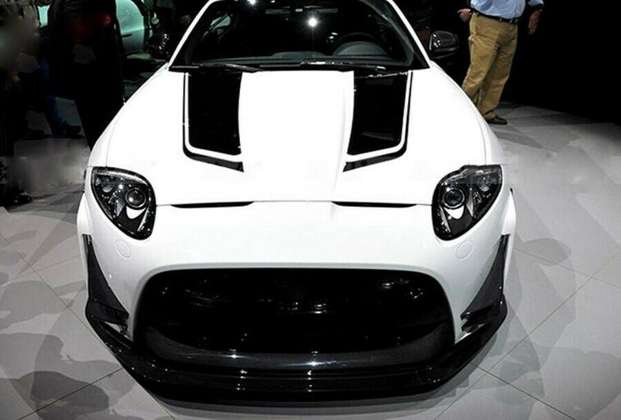 2pcs Racing Car Hood Stripe Vinyl Decals Auto Bonnet DIY Graphic Stickers Black