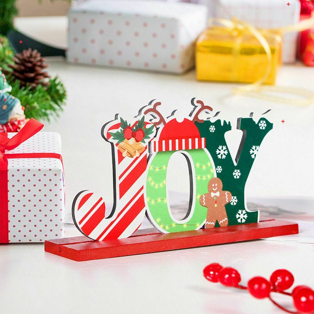 Desk Wood Craft Xmas Desktop Decorations Wooden Ornaments Christmas Table Decor
