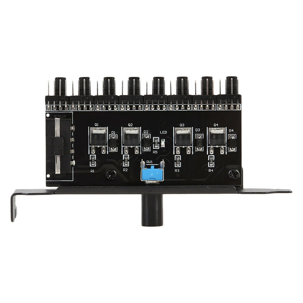 8 Channels Cooling Fan HUB 4Pin Power Supply Radiator Speed Controller @