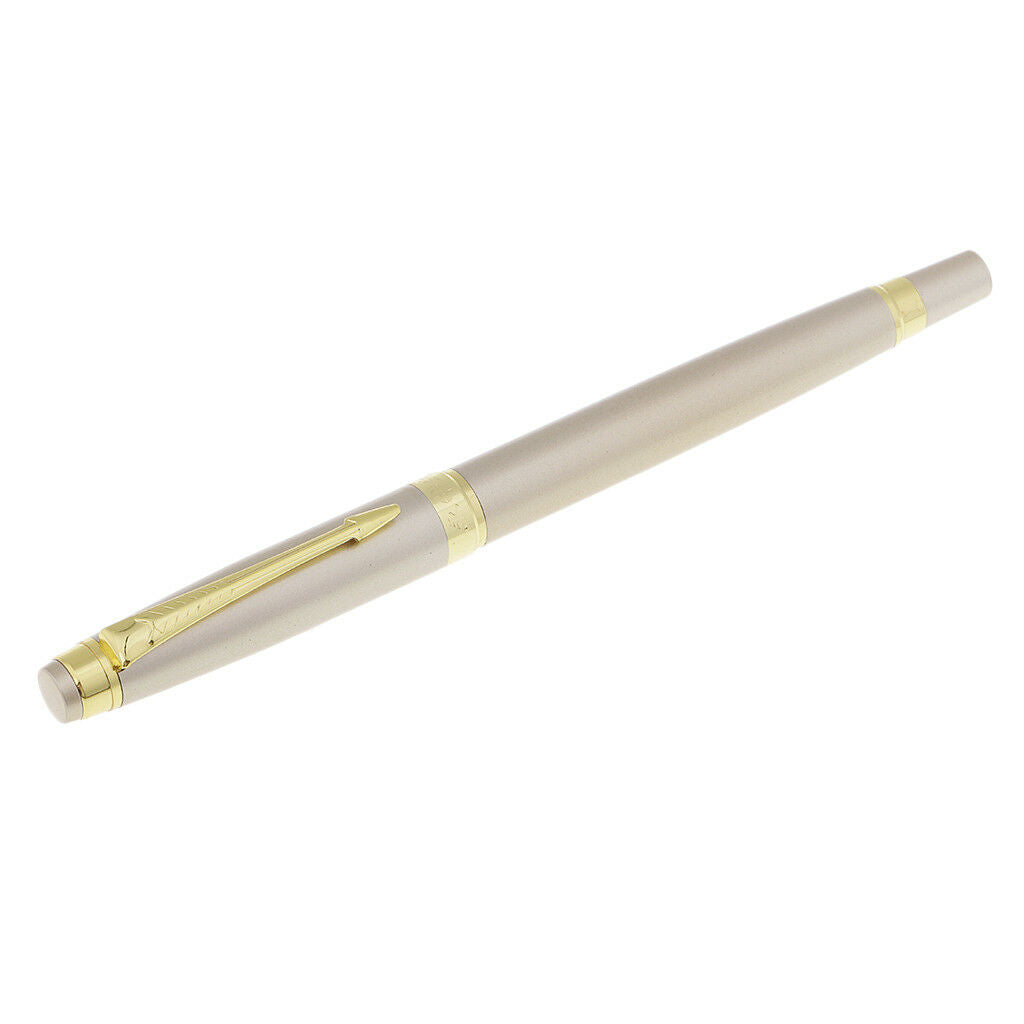 Metal Fountain Pen Golden Trim 0.38mm Stainless Steel Nib Business Gift Pen