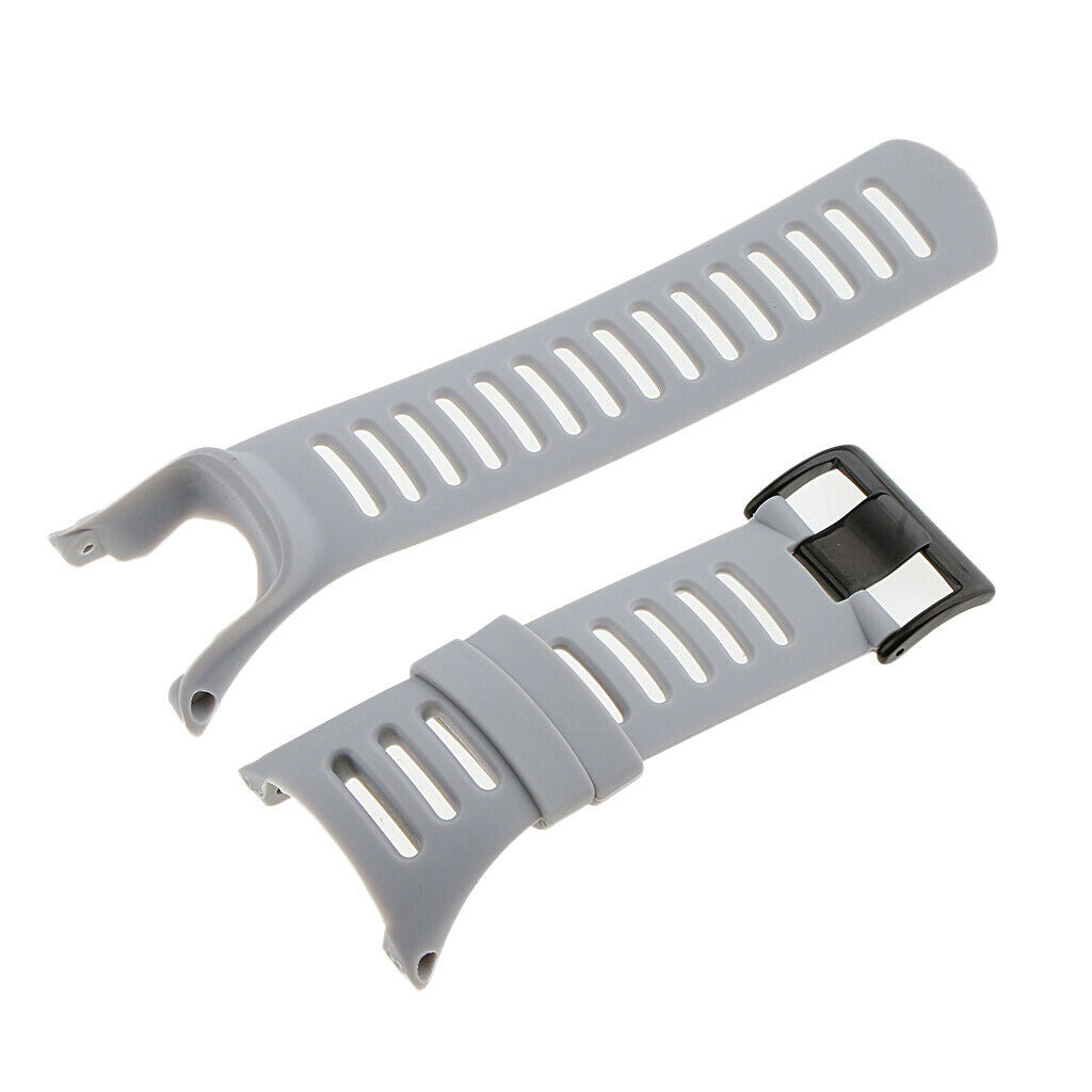 Rubber Wristwatch Bands for Suunto Ambit3 Ambit 2 Ambit 1 Black Gray