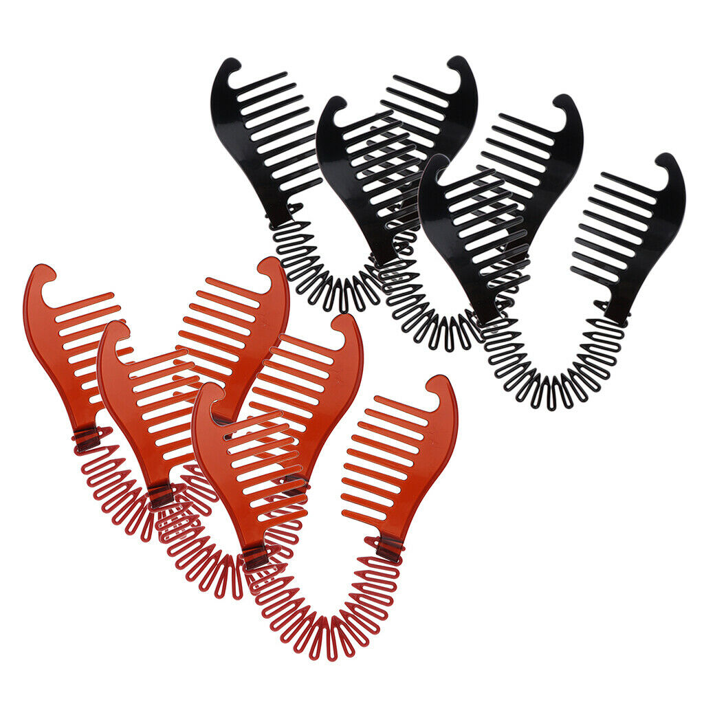 6x Durable Plastic Styling Braiding Clips Bun Donut Braids Claw Clamps Grip
