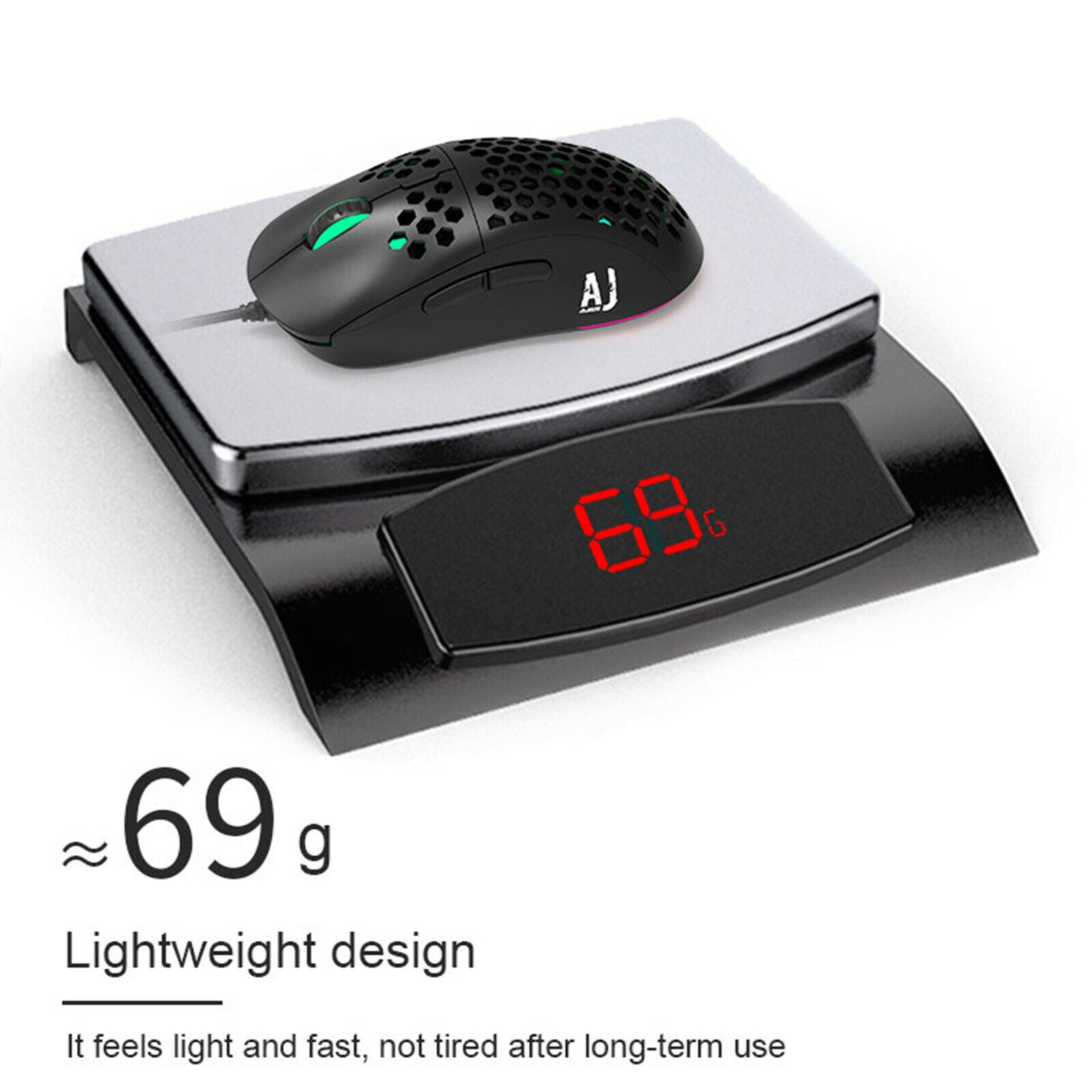 380R RGB Gaming Mouse Wired Honeycomb Design for Laptop Breathable 65g White