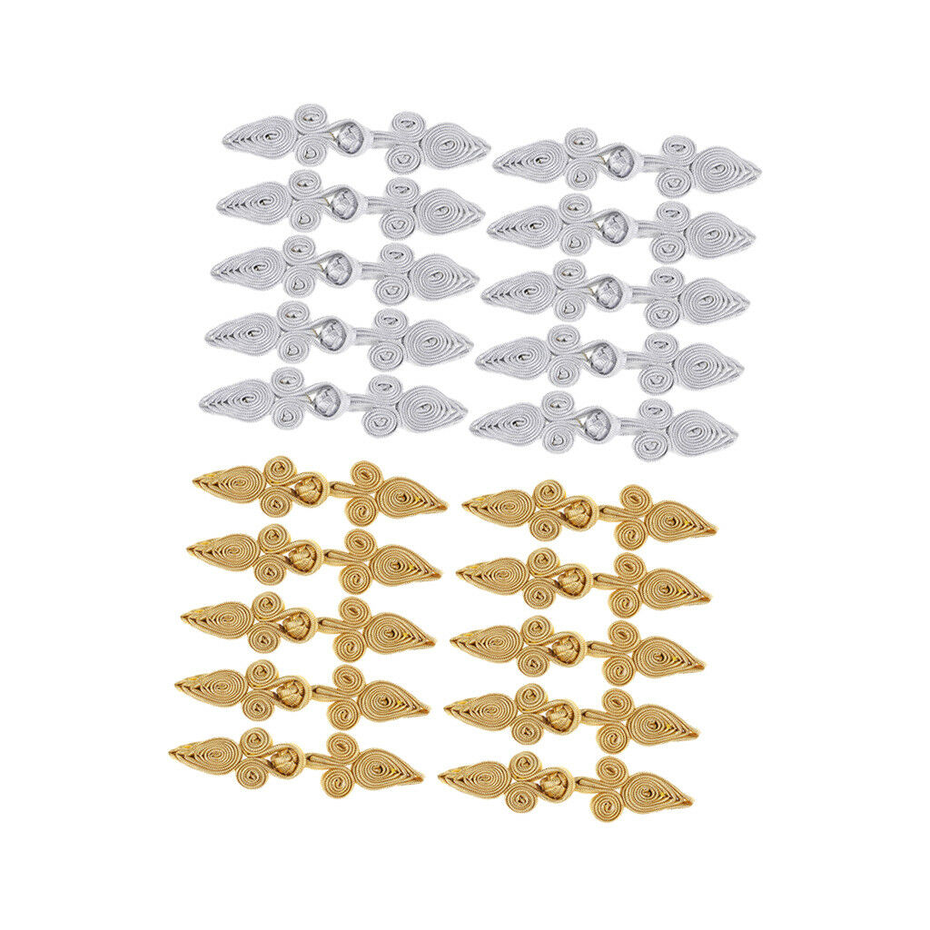 20 Pairs Traditional Chinese Knot Frog Buttons Closure DIY Fabric Fasteners