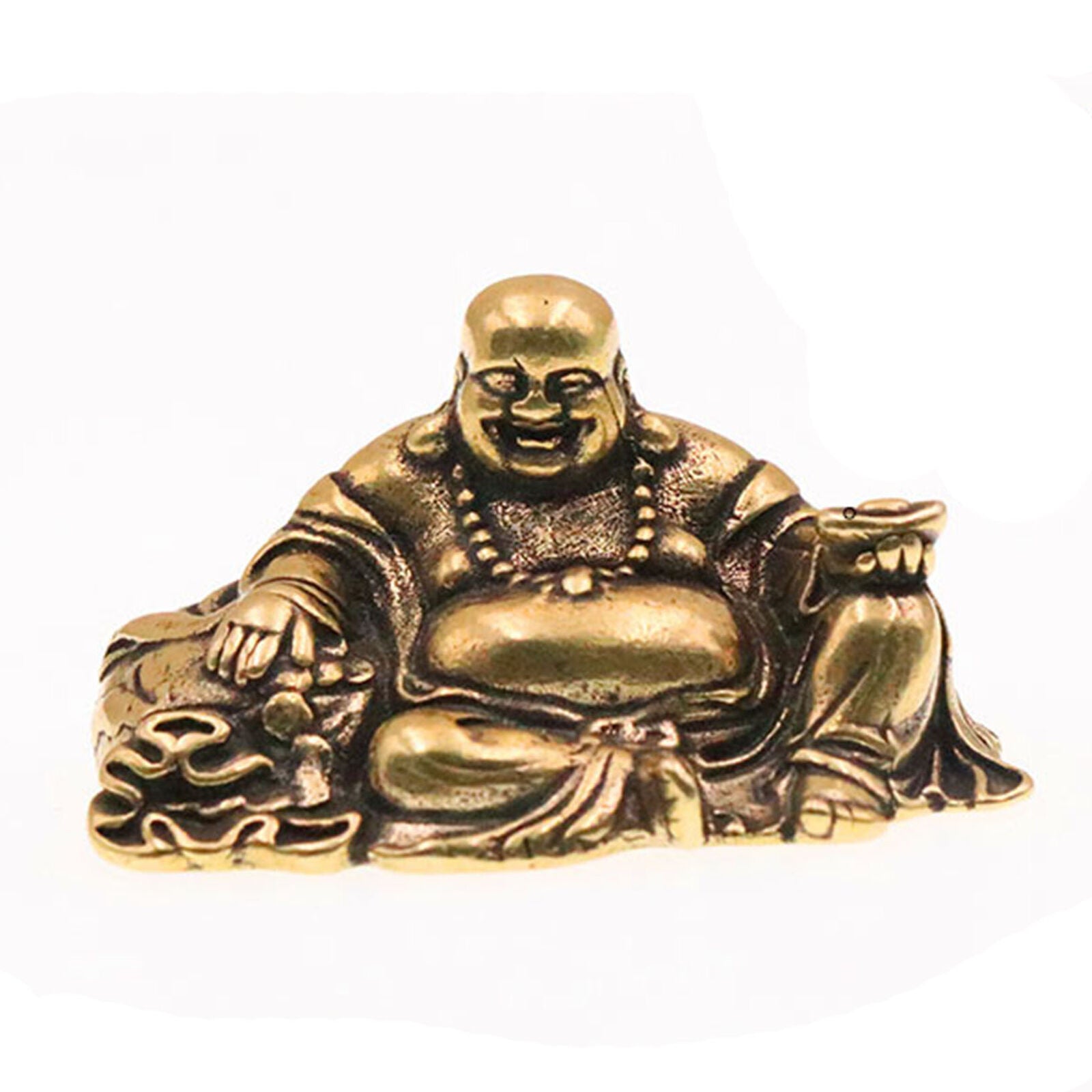 Small Chinese Brass Religion Buddhism Maitreya Buddha Statue Decoration Ornament