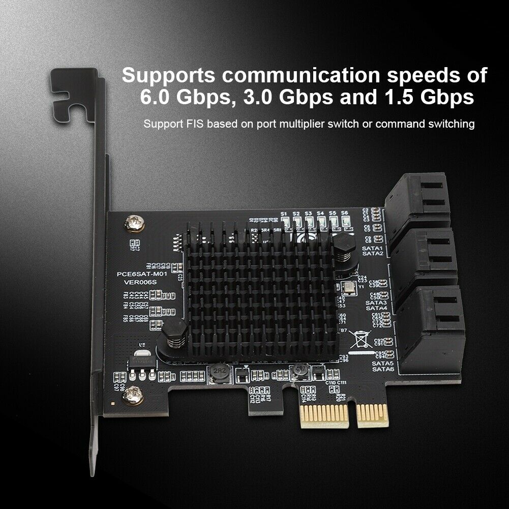 6-Port SATA 3.0 PCI Express Expansion Card Board Adapter for SATA 6G 3G 1.5G HDD