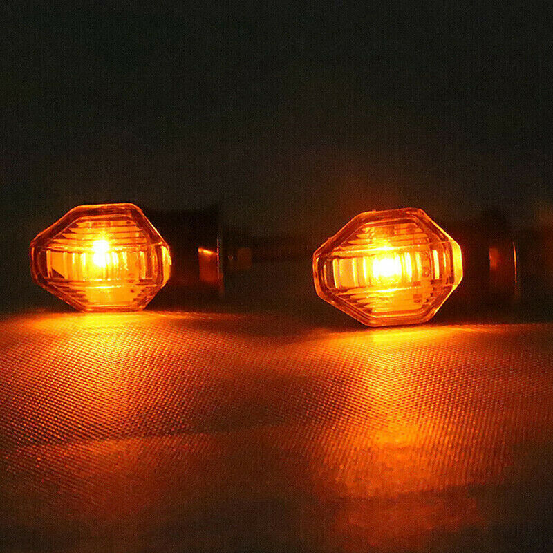 2x Universal Motorcycle 1LED Amber Turn Bike Signal Indicators Blinker Li.l8