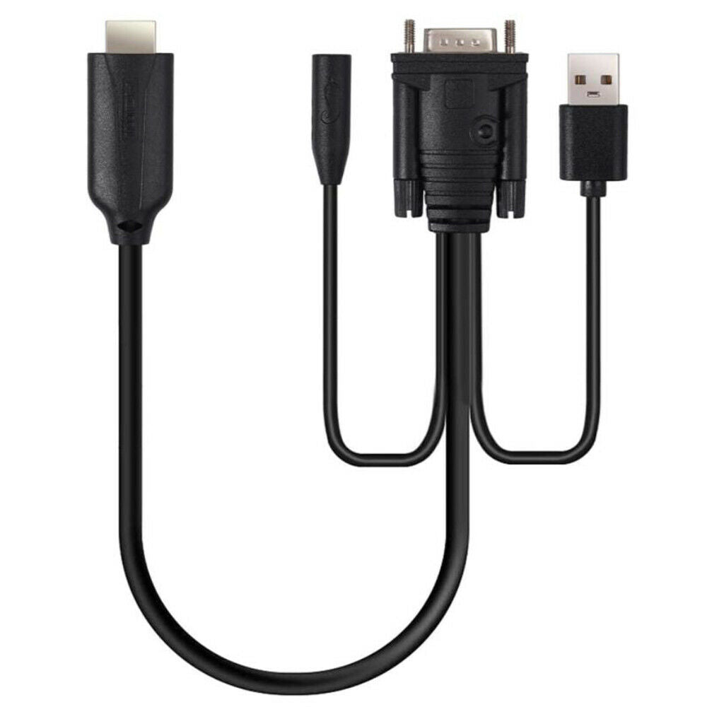 1080P MI Male to VGA Male Converter Adapter Cable with Female 3.5mm Audio CordD3