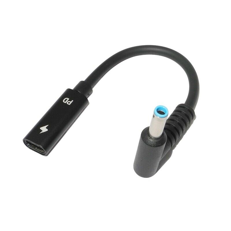 4X(USB Type C Female to HP4506 Male 90° Adapter Cable 4.5X3.0mm Plug Dc PowR6L7)