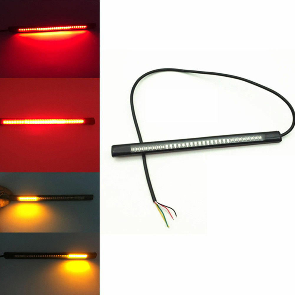 Flexible 48 SMD LED Stop Signal Motorcycle Tail Car Bar Light Strip Brake Lights