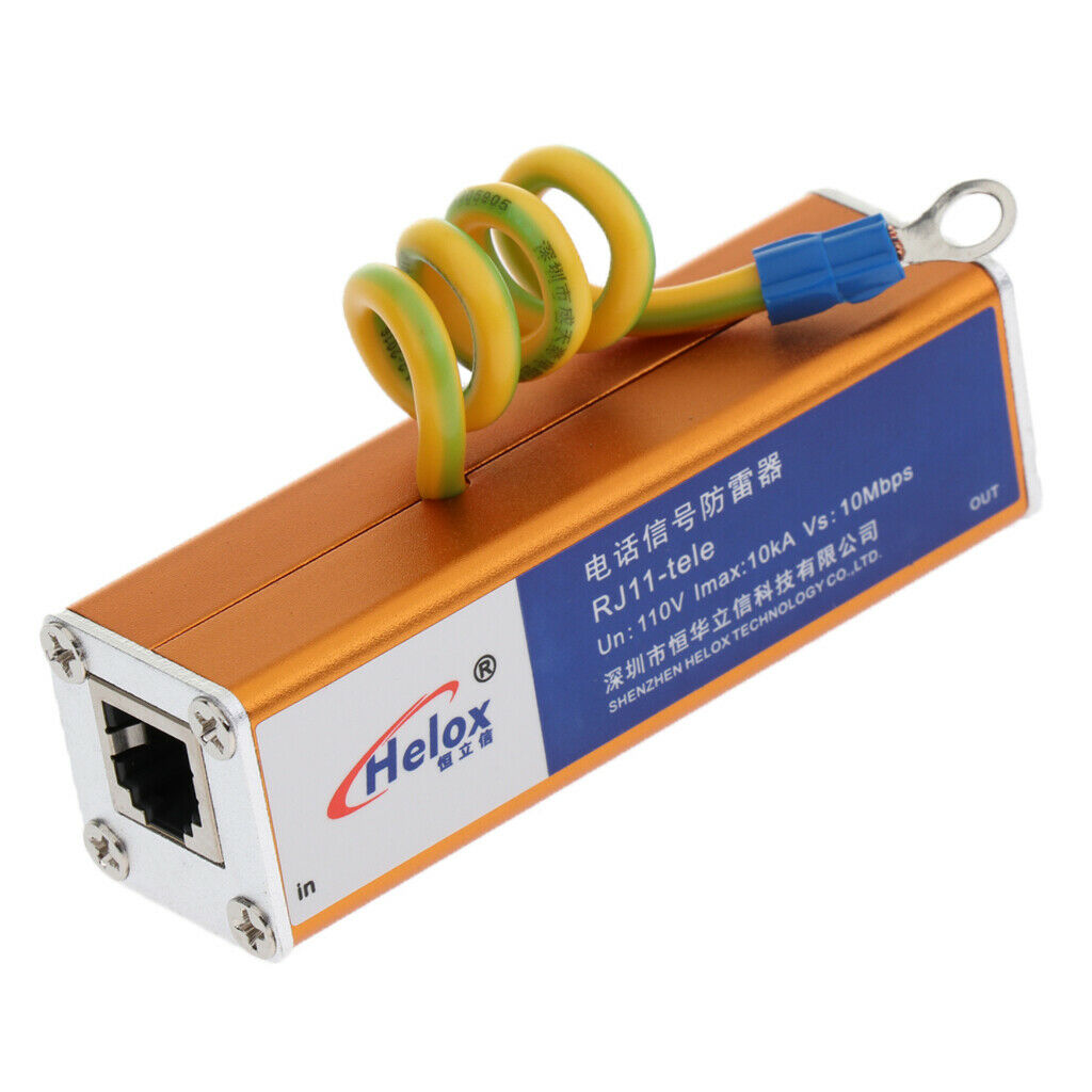 RJ11 Surge Protector Thunder Lightning Arrester Device for Home Fax Machines