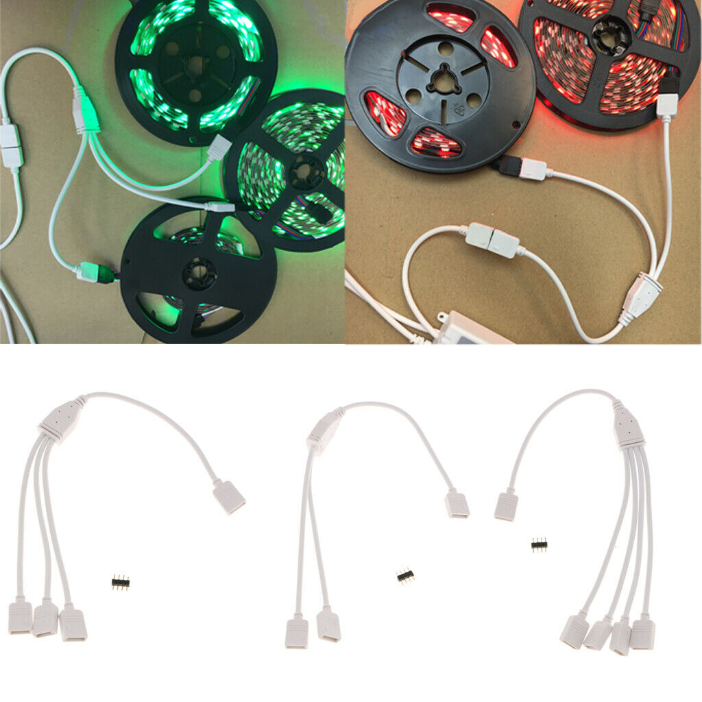 2Pcs 1 To 2 RGB Female Splitter Connector