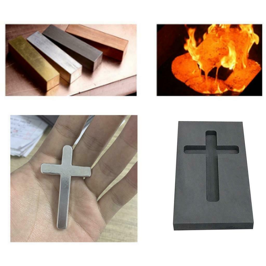 Black Crucible Graphite Ingot Melting Metal Bar Mold Casting Refining Cross