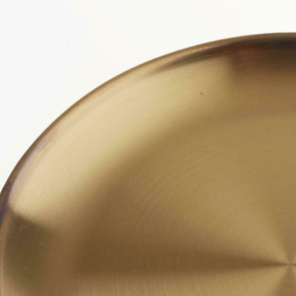 Set of 2, Stainless Steel Fruit Appetizer Dinner Plate Round Dish 8" in Dia