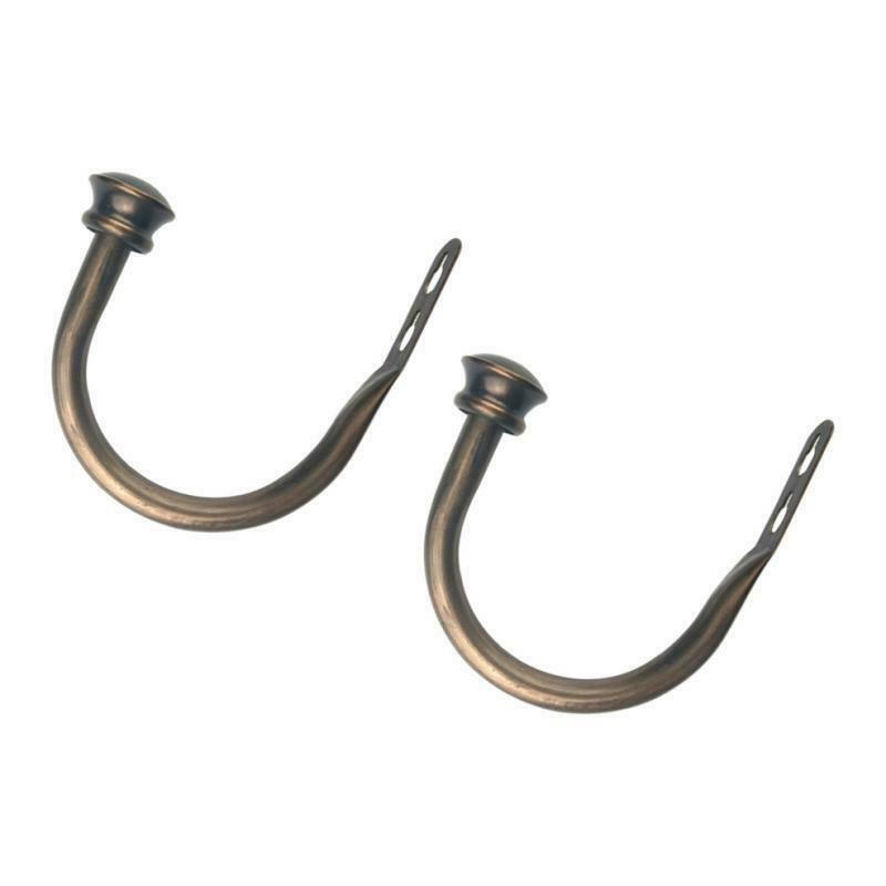 1 Pair U-Shape Tube Curtain Holdback Drape Hook Vary Types Mushroom_Brown