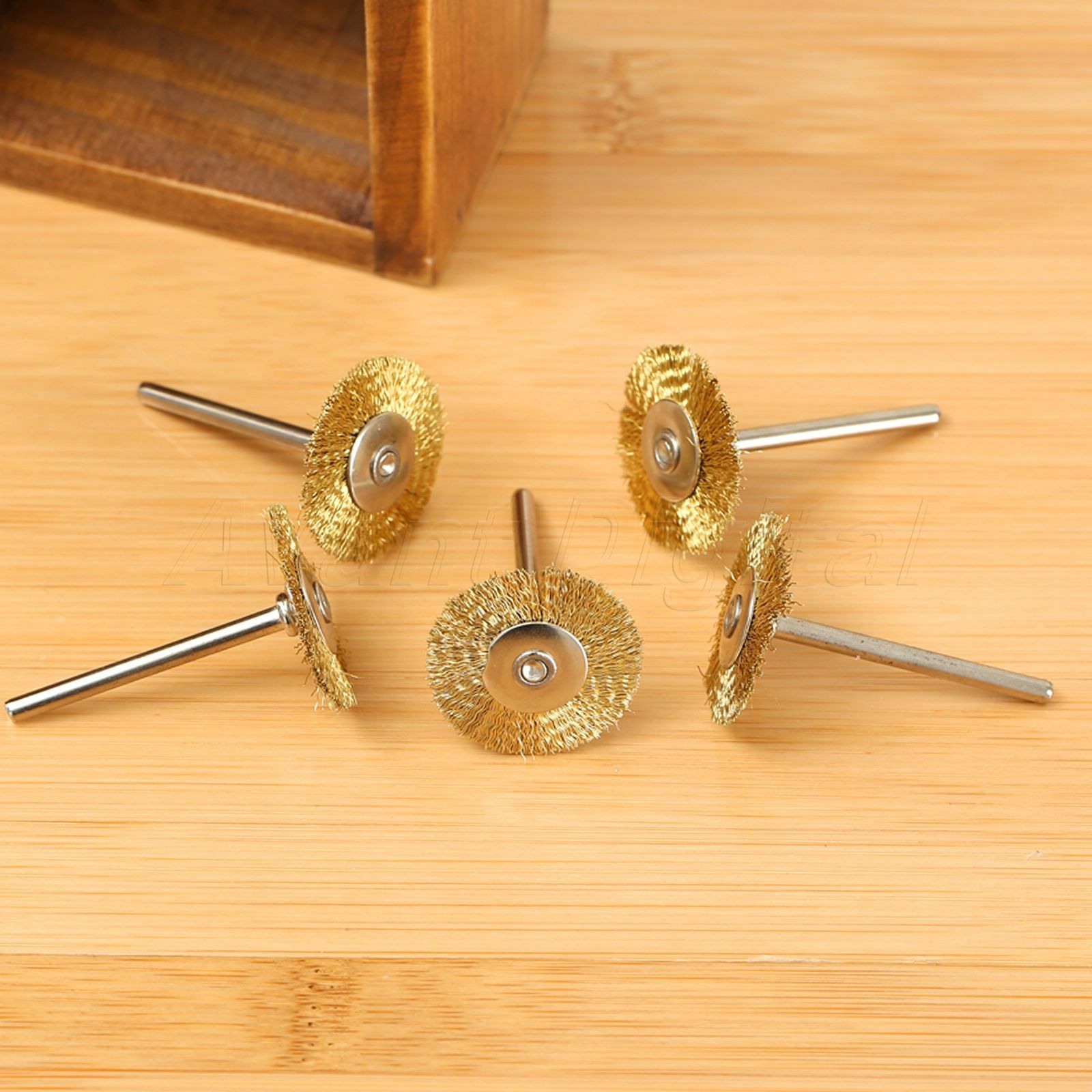 25MM 0.98" Brass Wire Wheel Brush Cleaner Polishing Power for Rotary Tools 5PCS
