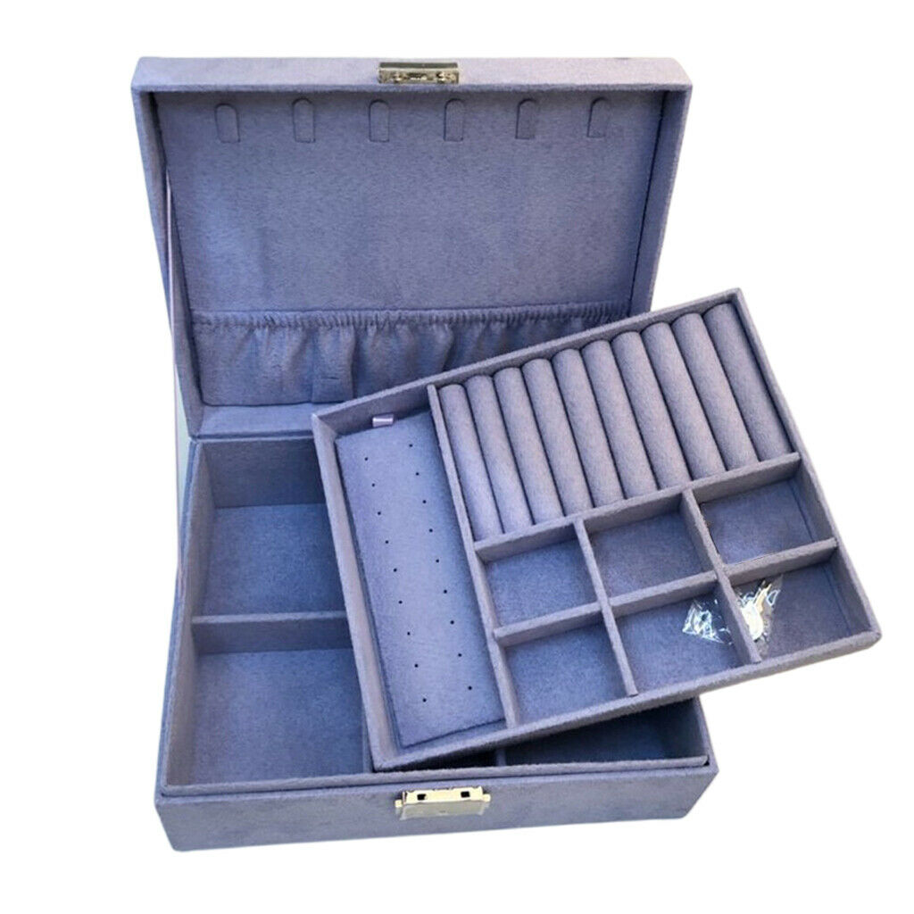 2Pcs Box Storage Lockable Necklace Bracelet Dispaly Showcase Containers