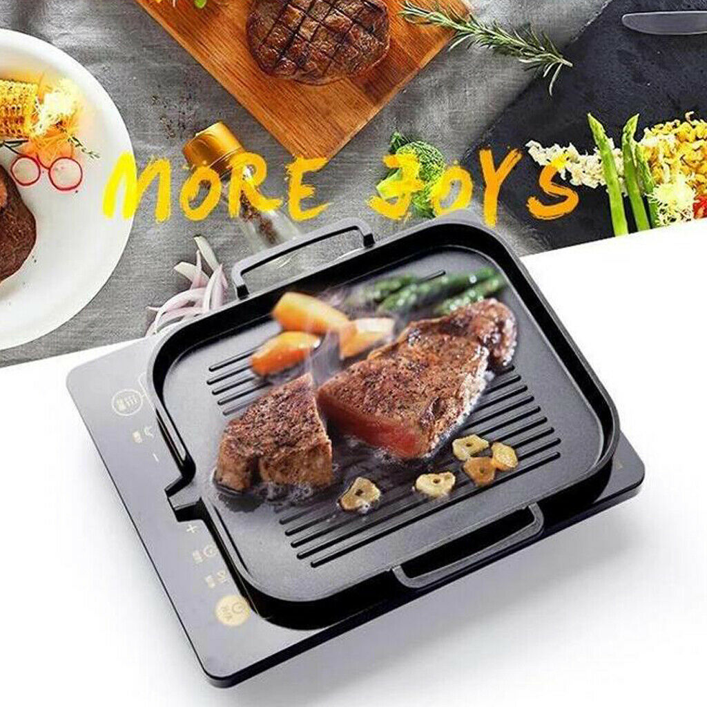 Grill Pan Non-stick Cooking Aluminum Alloy Steak Frying Pan Camping BBQ