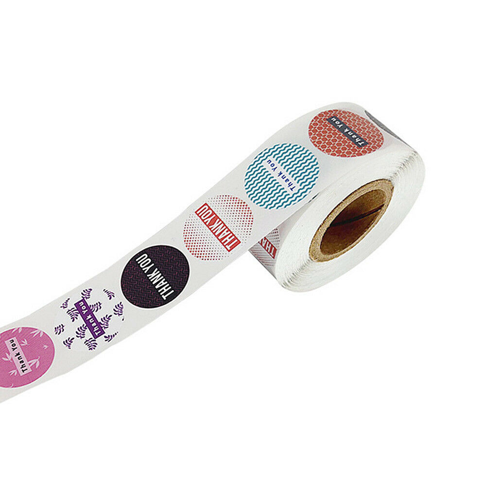 500Pcs/Roll 1'' Thank You Adhesive Stickers Seal Label Scrapbooking Envelope Tag