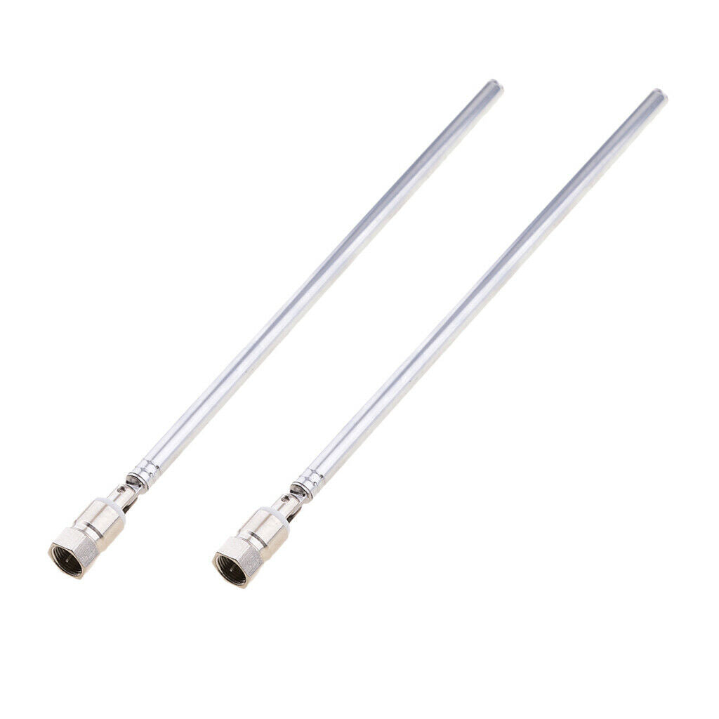 2x Telescopic Antenna 7 Sections Fit for All the F Connector of FM Radio / DAB /