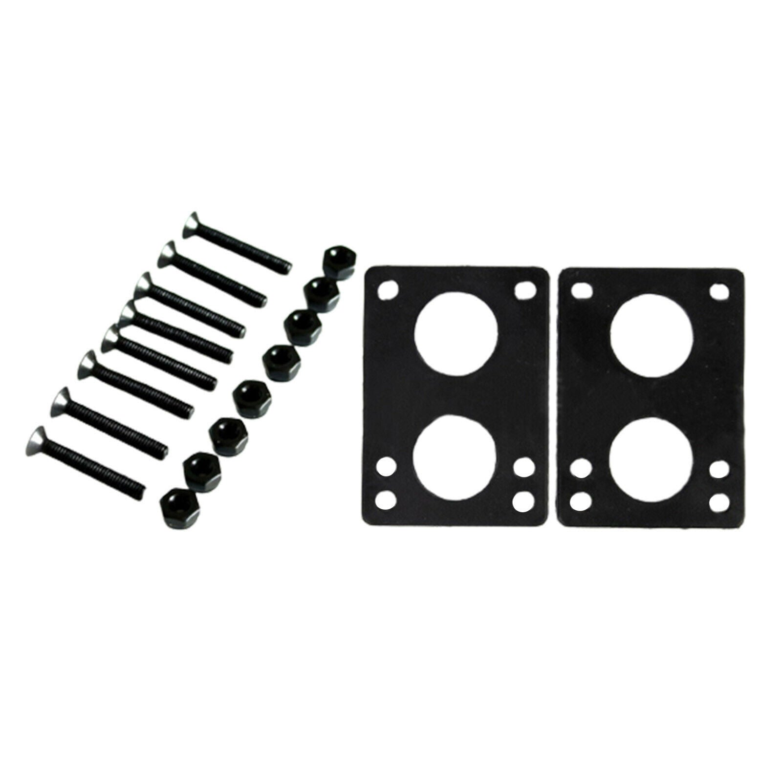 2Pack Skateboard Flat Rubber Shock Pads Cruiser Screws Nuts Bolts Set Tools