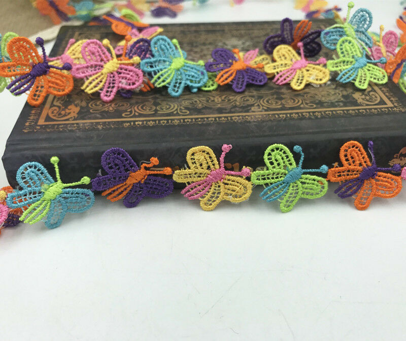 5 Yards butterfly-shape Embroidered lace Trim Wedding Decor Sewing Accessories