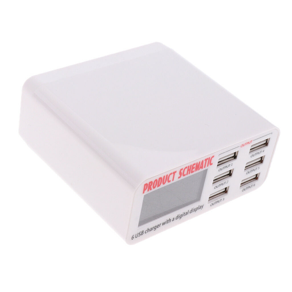 Travel UK-Plug Power Supply Adapter with 6Ports USB Charger for MP3 MP4 DV