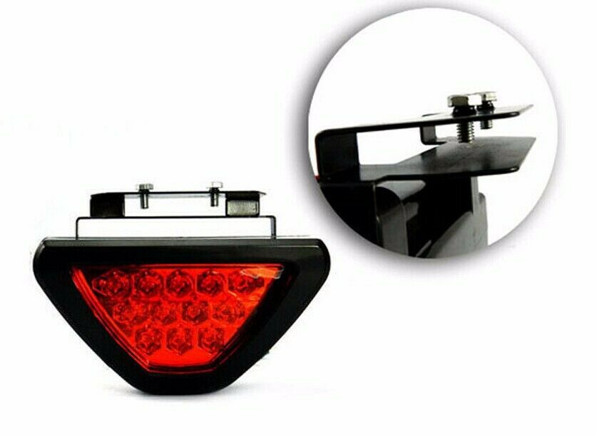 Car F1 Style Triangle LED Rear Side Stop Tail Third Brake Light Lamp Red Marker