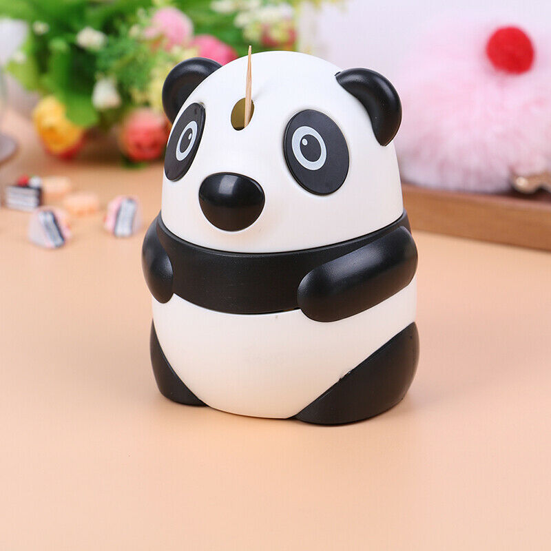 Automatic Toothpick Holder Box Panda Toothpick Dispenser Hand Press Conta.l8