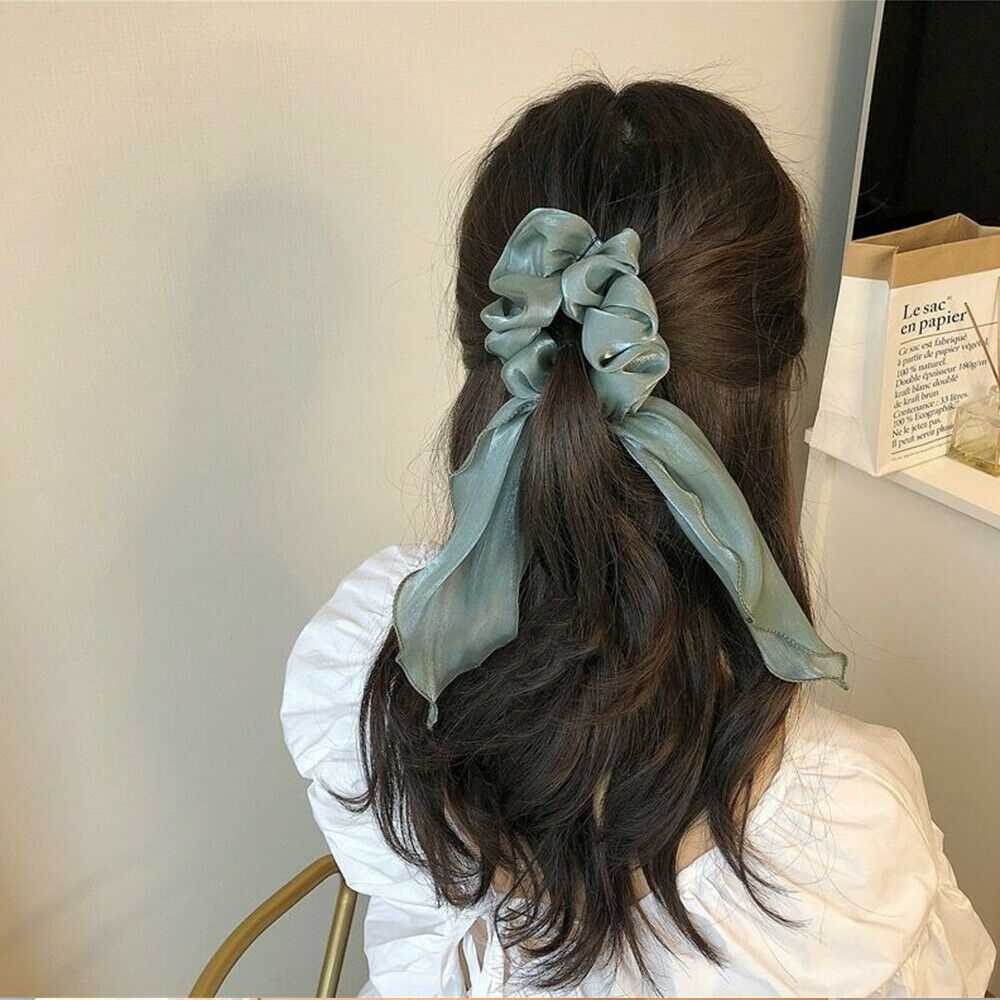 Solid Color Hair Scrunchie Hair Ties Rope Ponytail Scarf Elastic Hair Bands