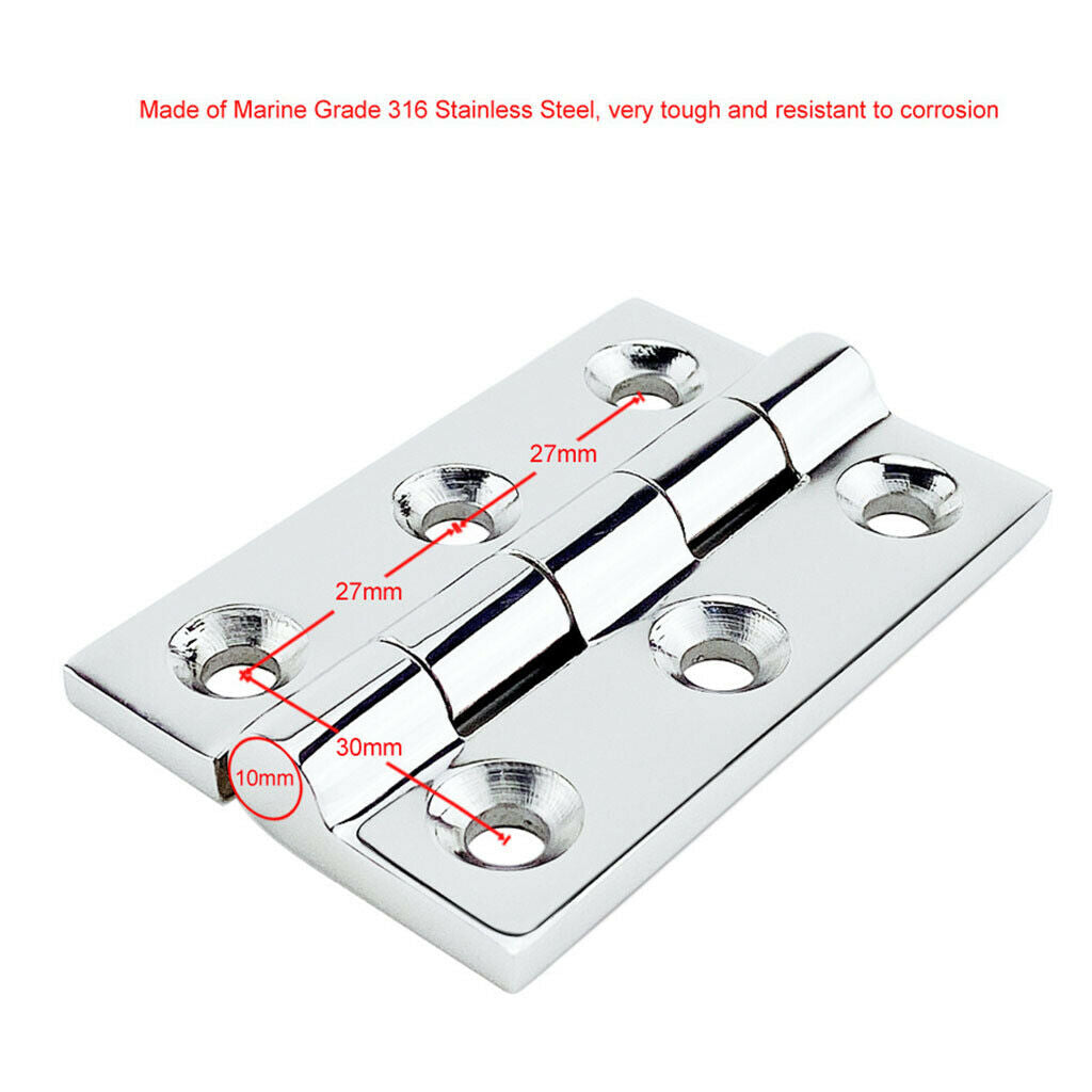 1 Set Stainless Steel Marine Boat Deck Hinges Door Hinges 50x75 for Cabinet