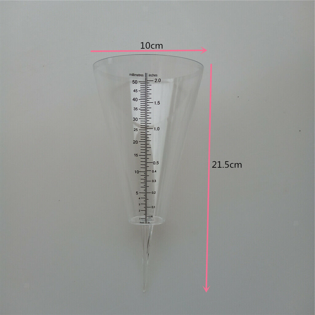 Outdoor Rainfall Measurement Gauge 2-Inch Capacity Gardening Agriculture Use