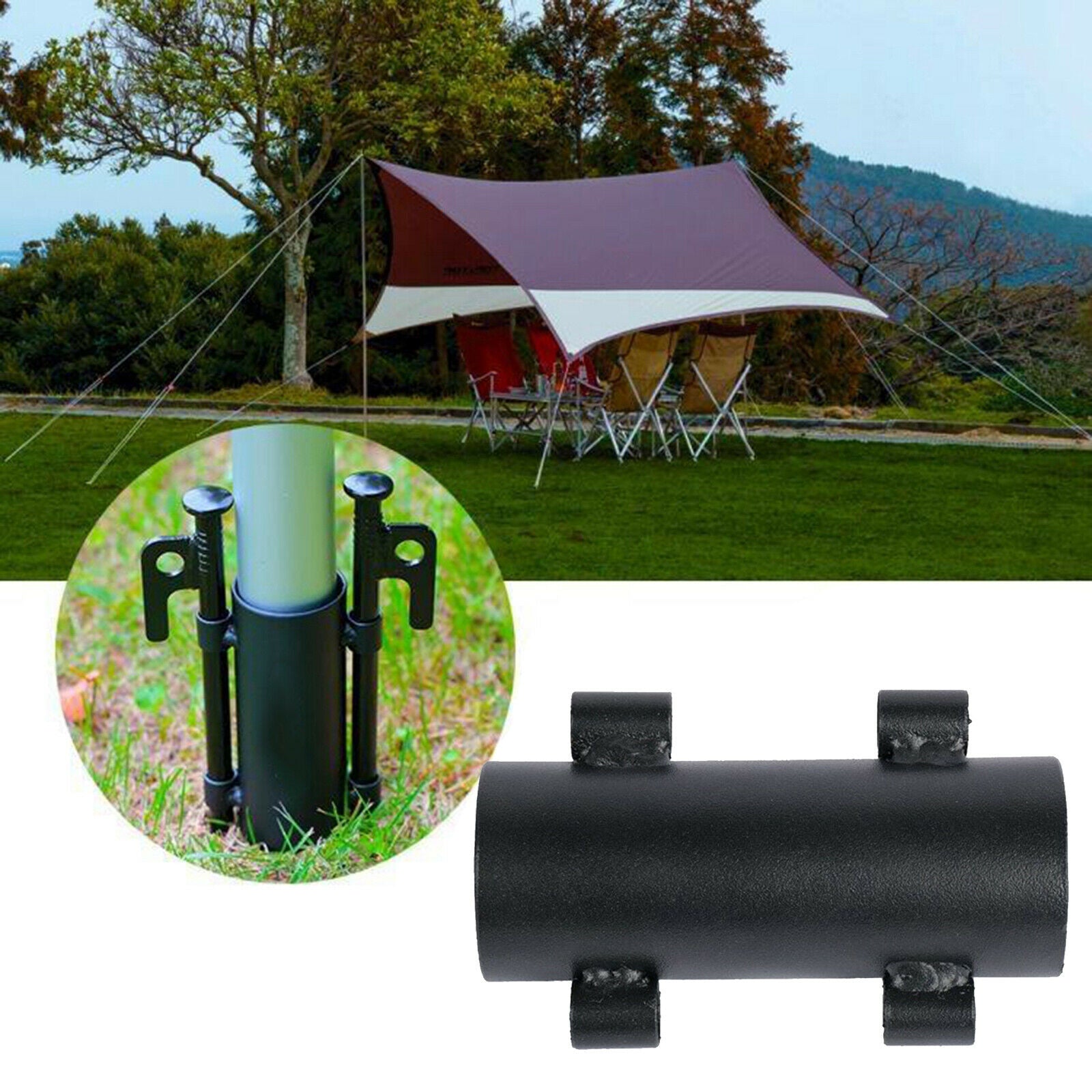 2X Outdoor Canopy Rod Holder Awning Tent Pegs Stand Fits for Below 1.3'' Rods