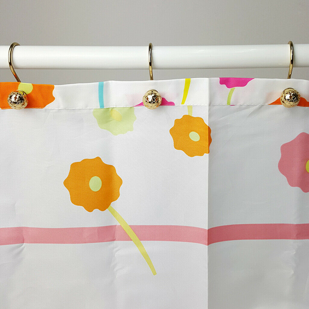 12x Shower Curtain Roller Rings Bathroom Hooks Window Curtain Tieback 3
