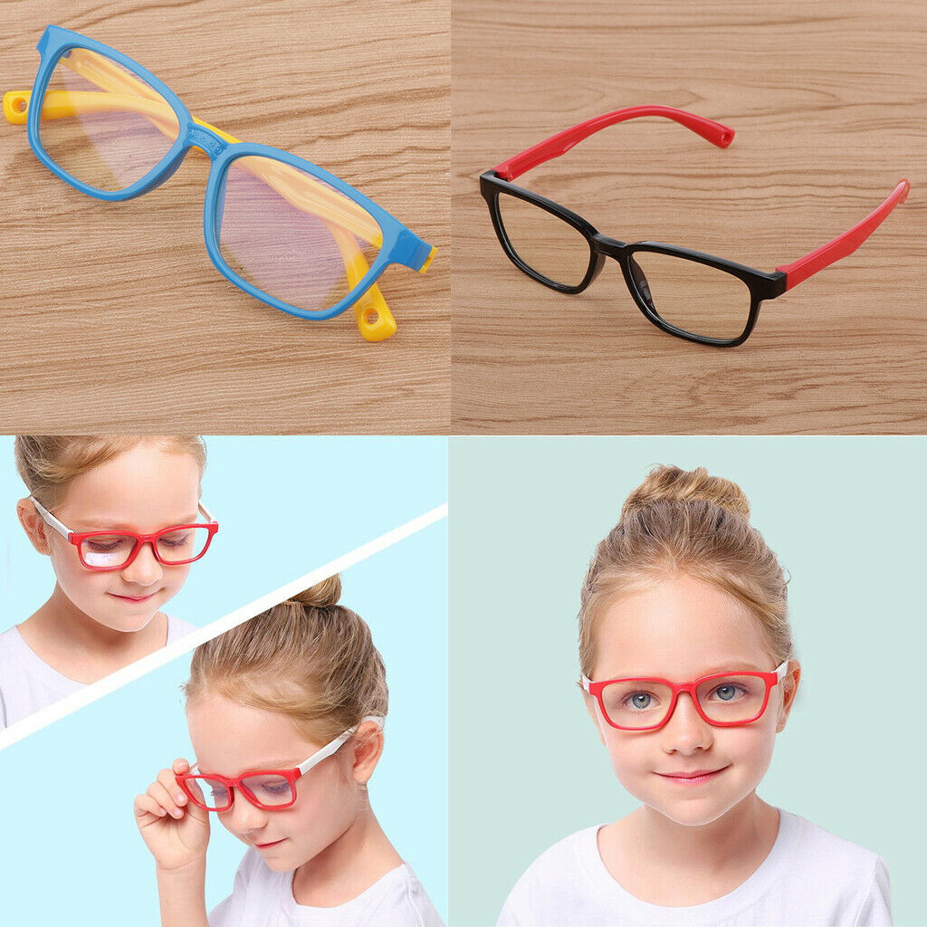 2x Kids' Fashion Anti Blue Light Reading Rectangle Protection Eye Glasses