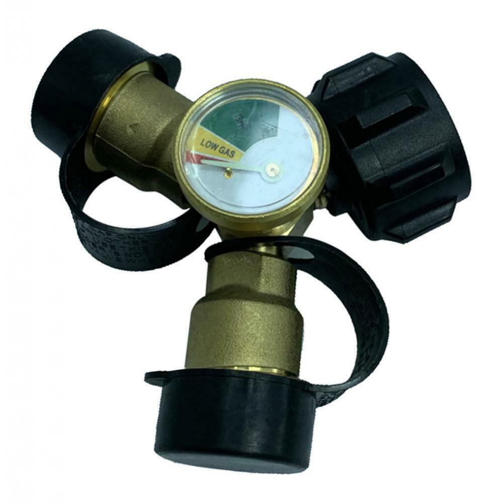 Propane Tank Adapter Connector Propane Gauge Y Shape 2 Way Quick Connect