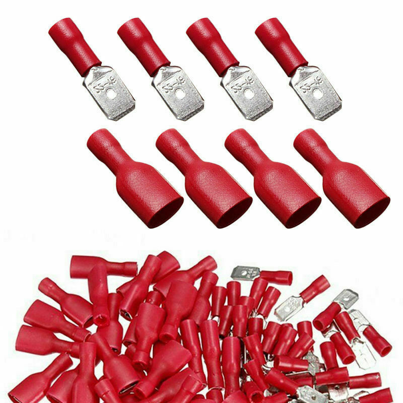 Female&Male Spade Insulated Connectors Crimp Electrical Wire Terminal 100Pcs