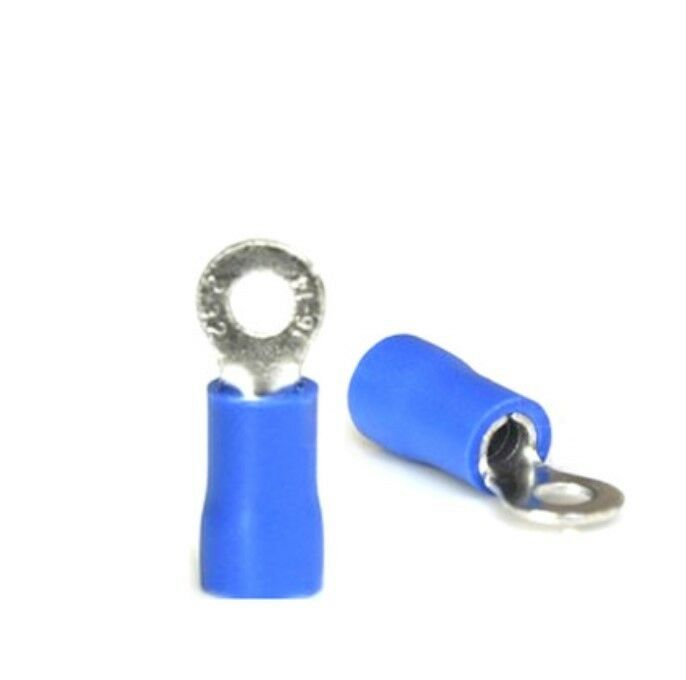 100pcs Blue Ring Insulated Wire Connector Electrical Crimp Terminal RV2-4