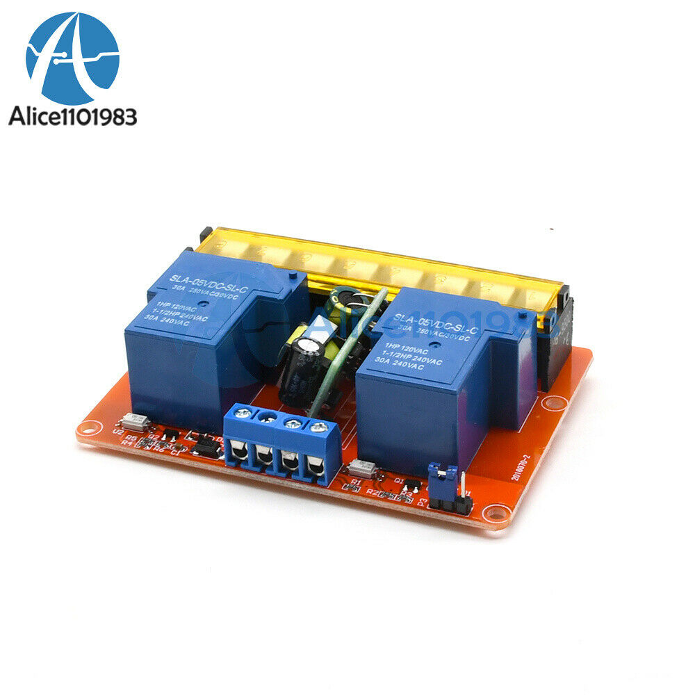 AC100-250V 30A 2 Channel Relay Switch DC 5V Hgh Low Level Trigger Control Module