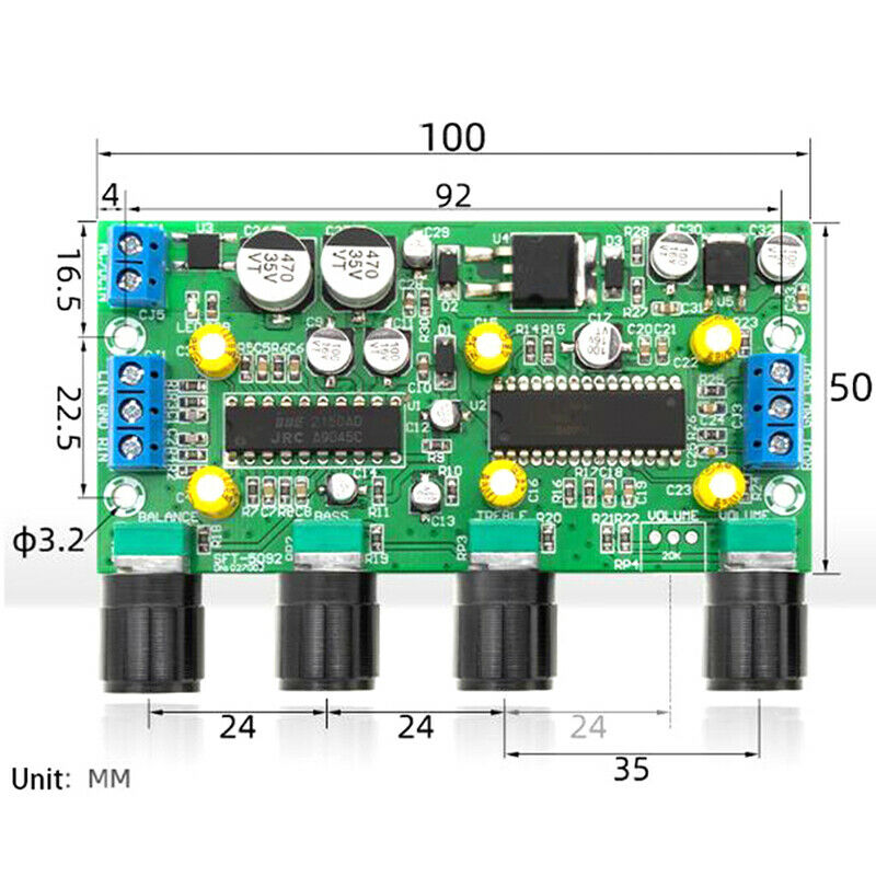 Power Amplifier Preamp Tone Board BBE2150 UPC1892T HiFi Amplifier Preamplifier