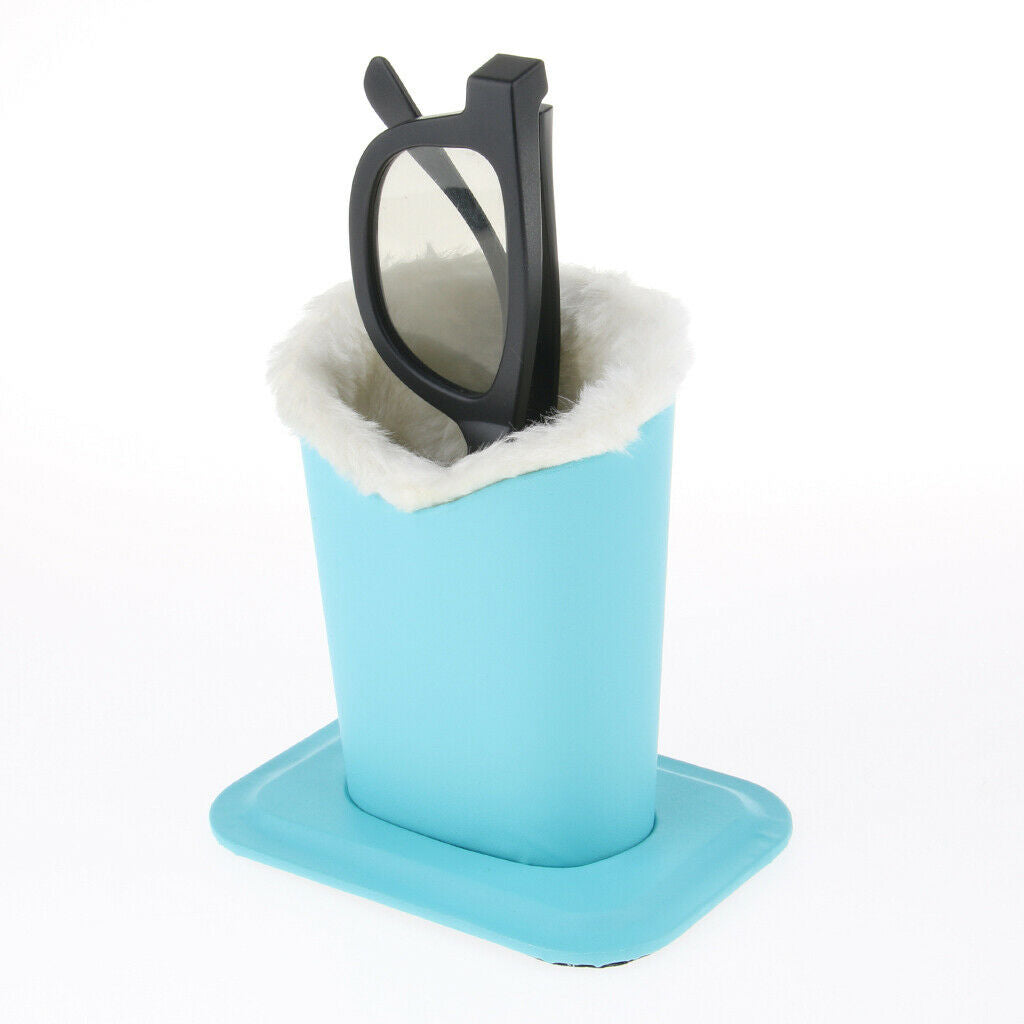 2x Soft Plush Lined Eyeglasses Holder Eyeglass Sunglasses Glasses Stand Case