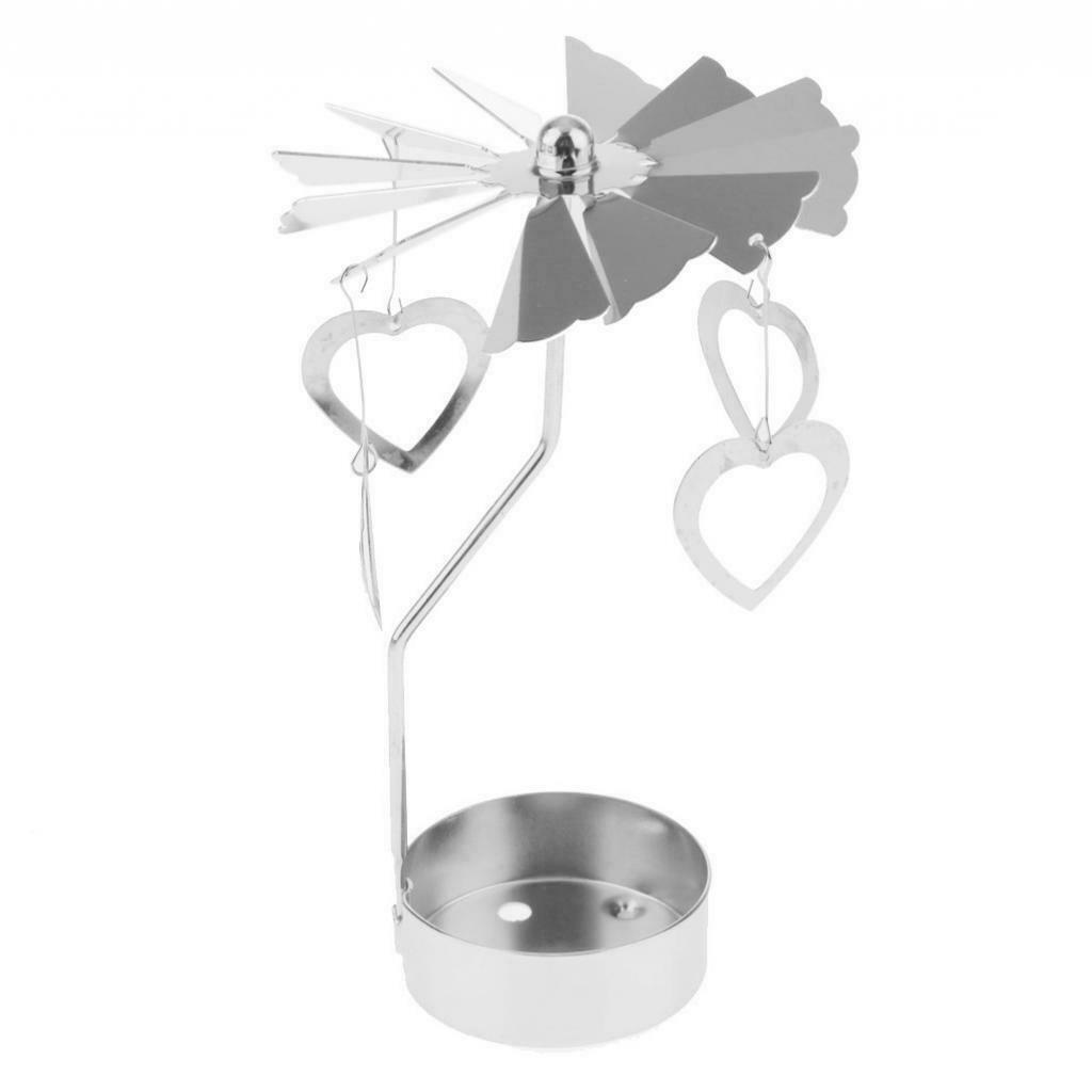 4xChristmas Rotary Candle Holder Xmas Gift-Heart/Rose/Butterfly/Star