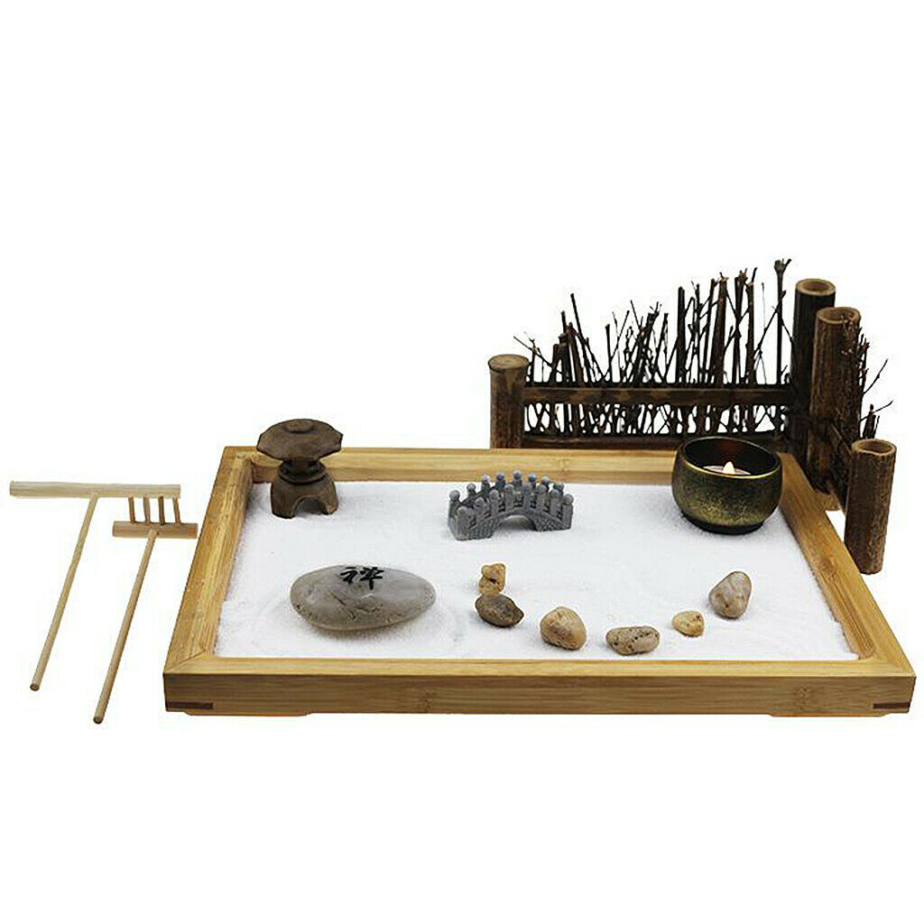 Zen Garden Sandbox Zen Sand Tray Relaxion Housewarming Gifts for Desktops
