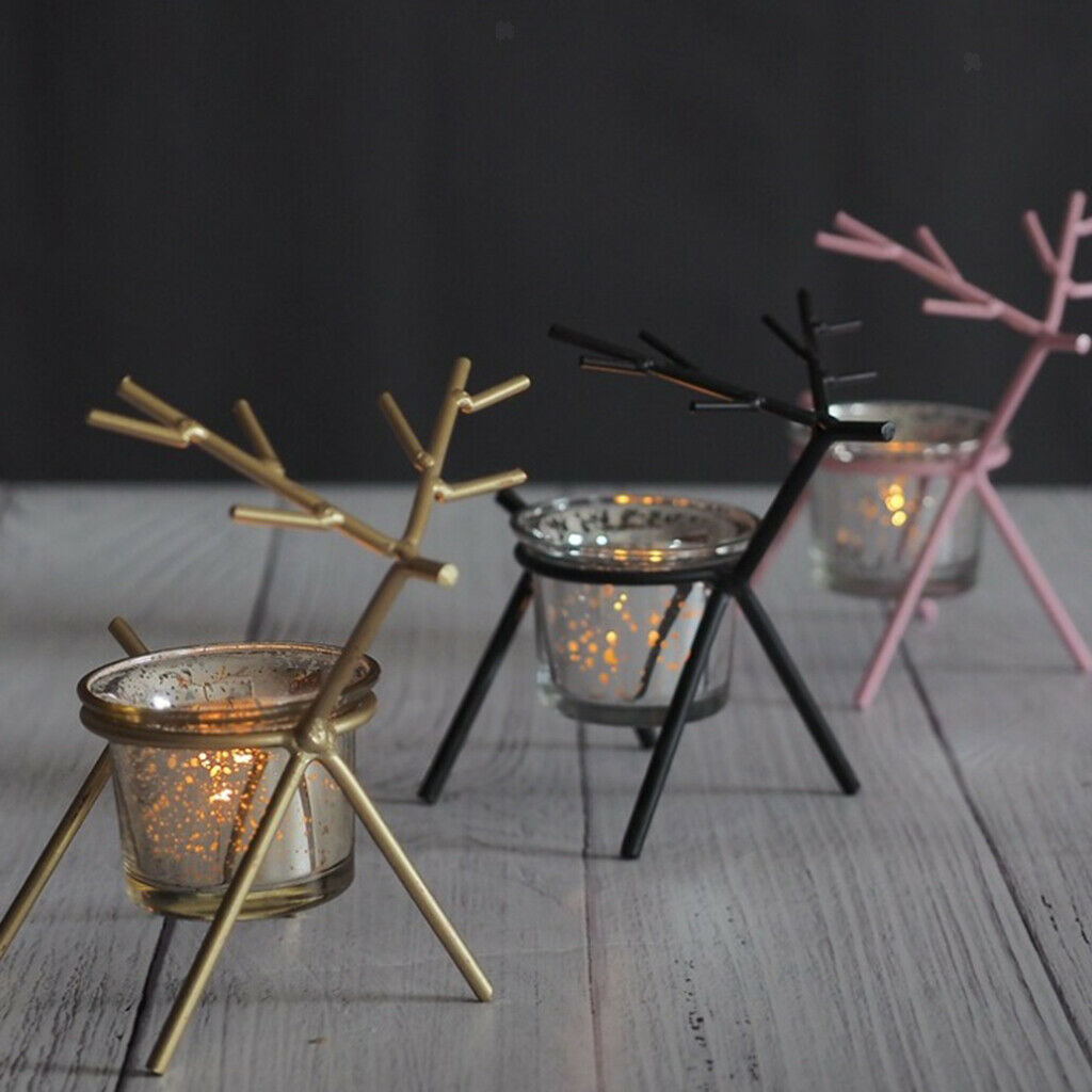 Iron Craft Reindeer Holder Table Centerpieces Photo Prop Bar Ornament Black