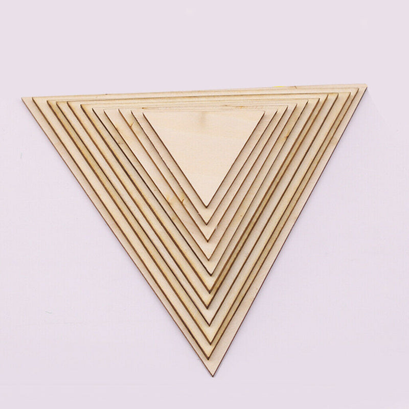 10x Natural Wood Cutouts Triangle Shapes DIY Craft Embellishments 80mm
