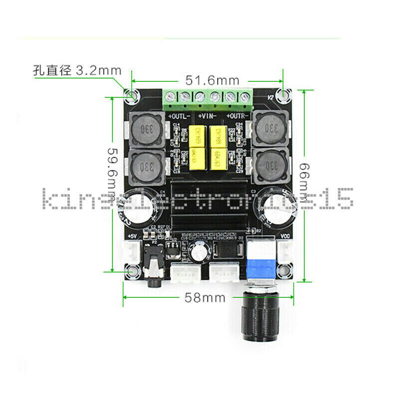 TPA3116D2 DC 12-24V 100W*2 Digital Power Amplifier Board 2-Channel Audio Module