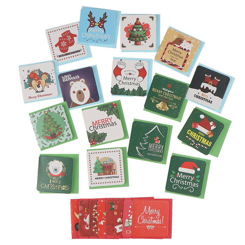 24pcs Merry Christmas Greeting Cards Party Invitations New Year Greeting .l8