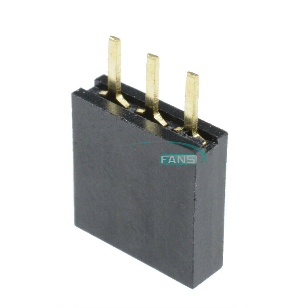 100PCS 2.54mm Header Single Row 1x3 Pins Female Straight Connector
